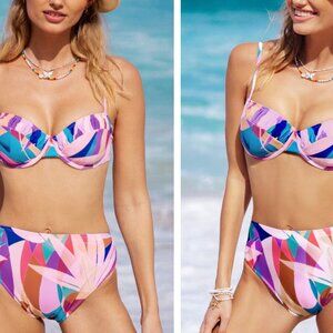 NWT Cupshe Colorful Geometric Bikini Set